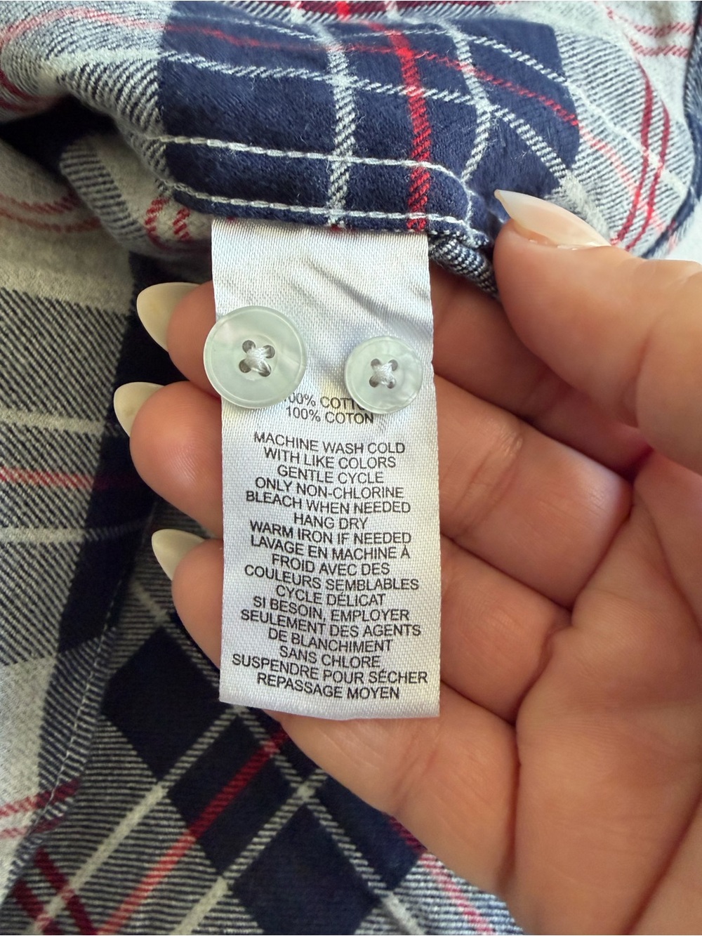 UNTUCKit "Campeneta" 100% Cotton Blue Red Gray Plaid Long Sleeve Flannel Shirt - Picture 12 of 15